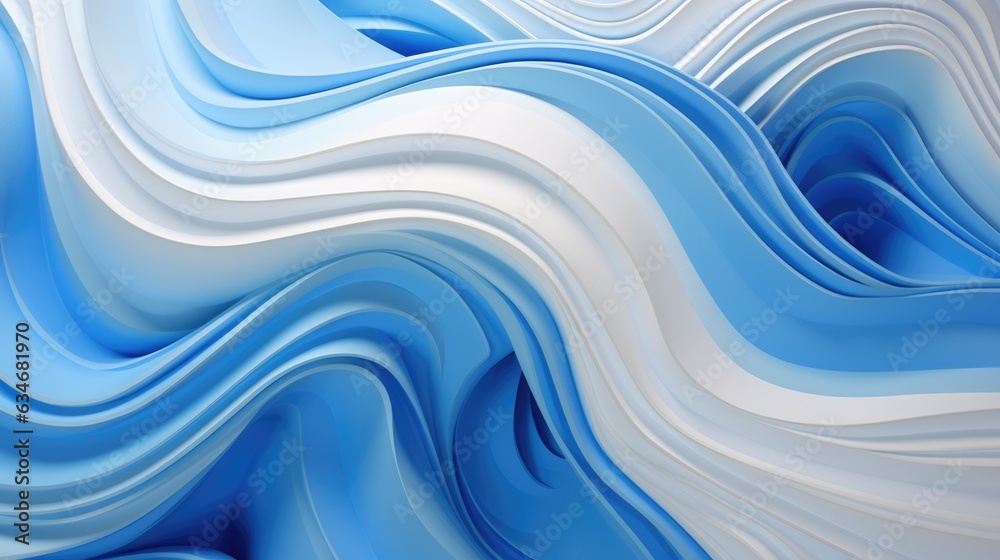 White and Blue Swirl 3D White and Blue Swirl 3D