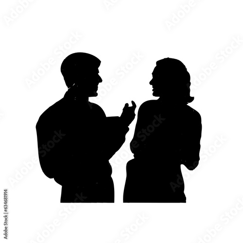 silhouette of excited young business person doing work