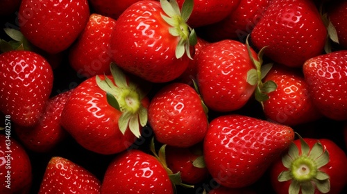 Many fresh strawberries background