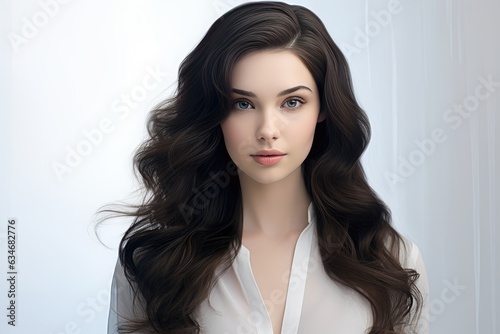 Stunning Woman with Long Brown Hair. A fictional character created by Generated AI