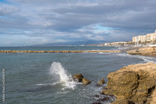 Küste bai Torrox Costa, Andalusien