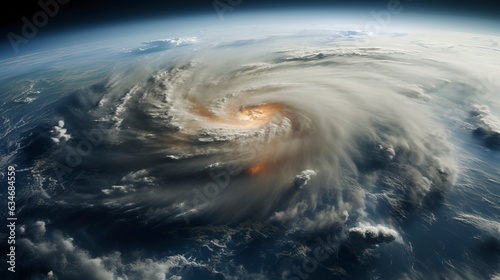 Aerial views of powerful hurricanes, typhoons, and storms unleash the raw energy of nature's fury on a global scale.'generative AI' 