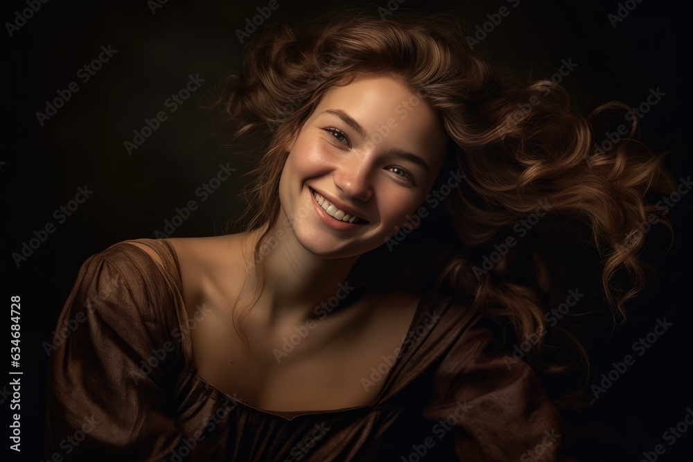 The Enchanting Portrait of a woman with a captivating smile. A fictional character created by Generated AI The Enchanting Portrait of a woman with a captivating smile. A fictional character created by Generated AI