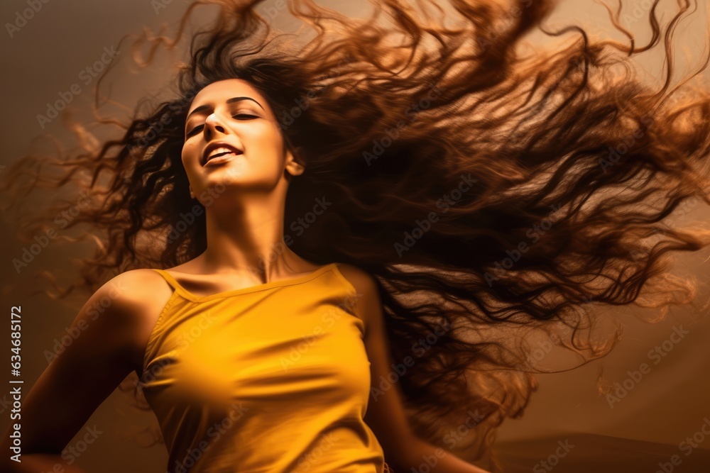 Beautiful woman with long, wavy hair. A fictional character created by Generated AI Beautiful woman with long, wavy hair. A fictional character created by Generated AI