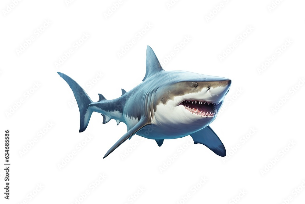 Fototapeta premium Shark on the white background, isolated