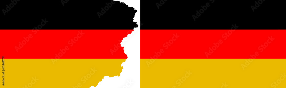 Germany flags vector. Standard flag and with torn edges Germany flags vector. Standard flag and with torn edges