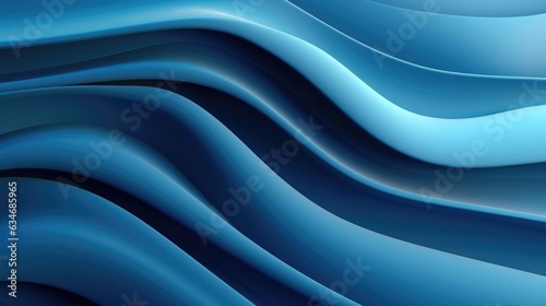 Abstract 3D Background with Wavy Shapes in Marine Colors
