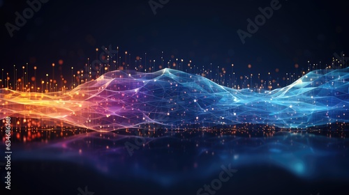 Abstract background. Visualisation of data flow in optoelectronic systems photo
