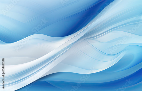 A serene blue and white abstract background featuring undulating waves, evoking a calming, dreamlike atmosphere with a vortex-like motion. Generative AI