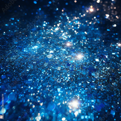 Abstract bright glitter blue background, made by ai