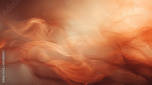 Mysterious peach light smoke flows as abstract background