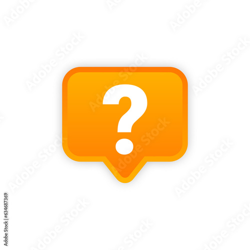 Question mark notification speech bubble