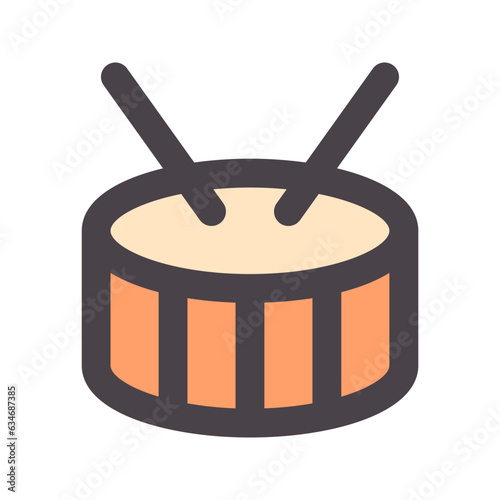 drum flat line icon