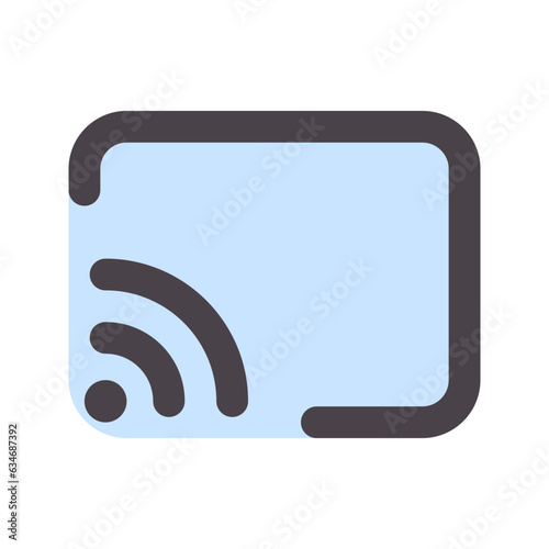 cast flat line icon