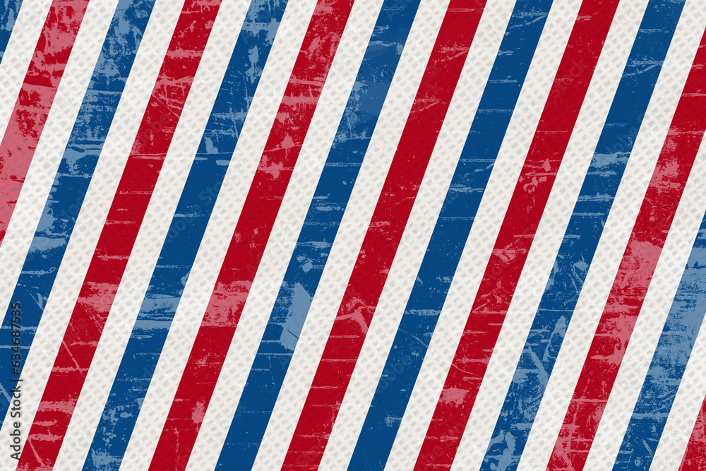 Fototapeta premium Retro red white and blue striped abstract background