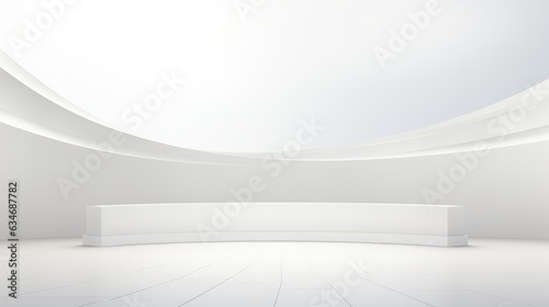 Ultra Wide White Podium Background.