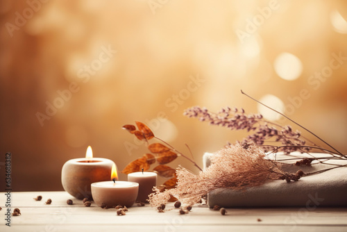 Relaxing spa ambiance with a candlelit setting, embracing the soothing power of aromatherapy.
