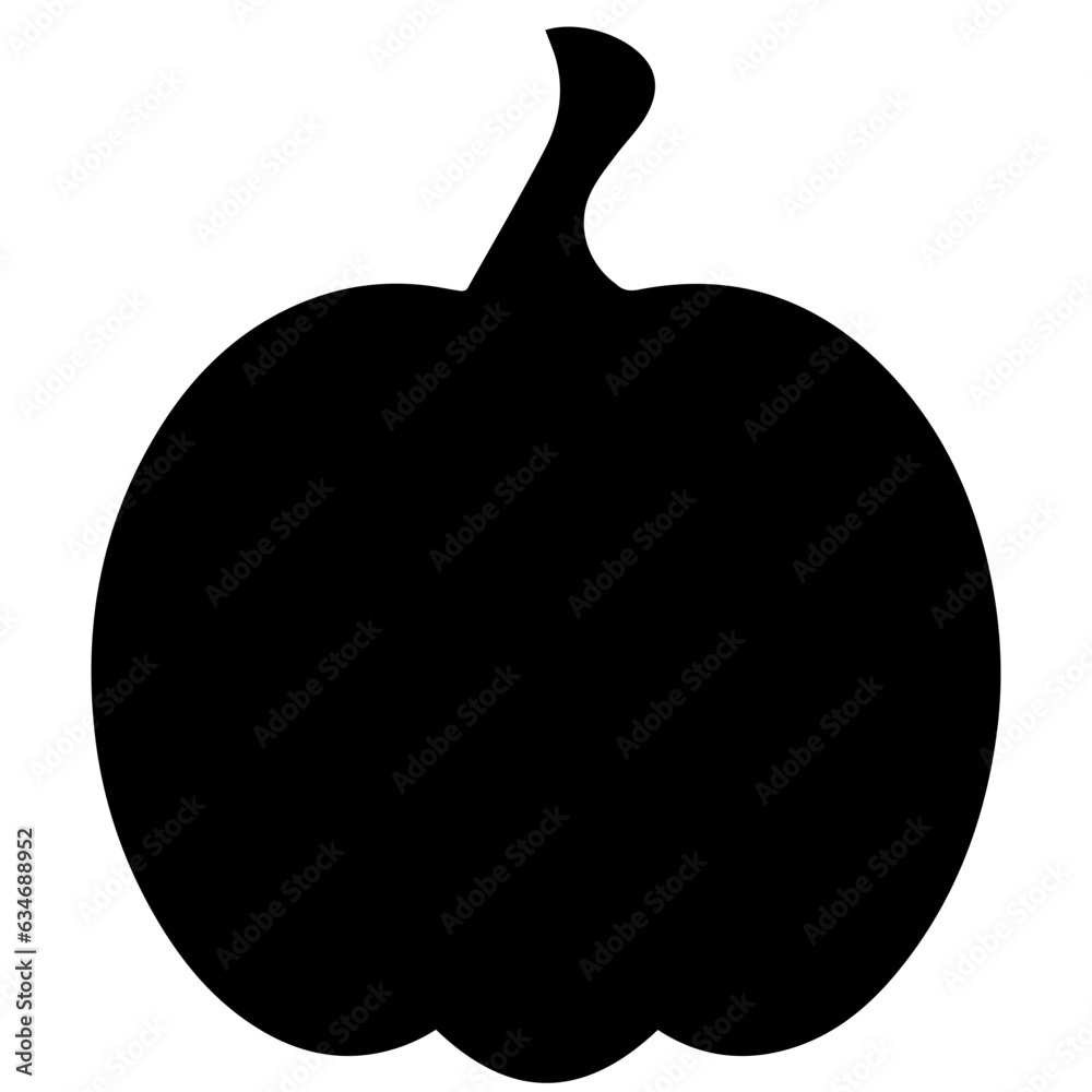 Fototapeta premium Pumpkin silhouette icon on a white background