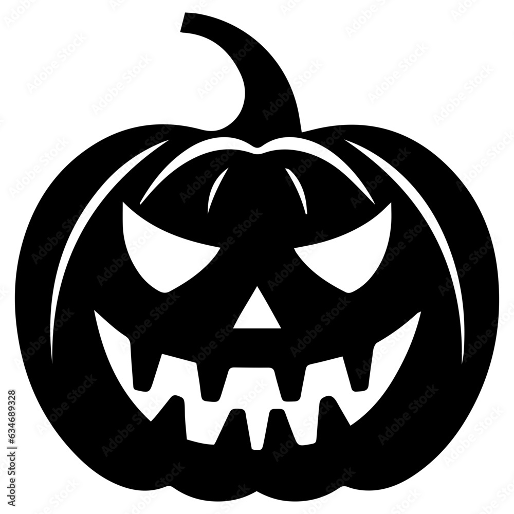 Pumpkin silhouette icon on a white background Pumpkin silhouette icon on a white background