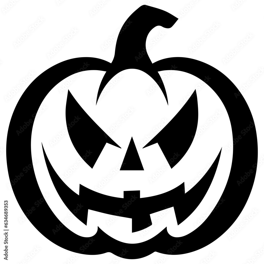 Pumpkin silhouette icon on a white background Pumpkin silhouette icon on a white background