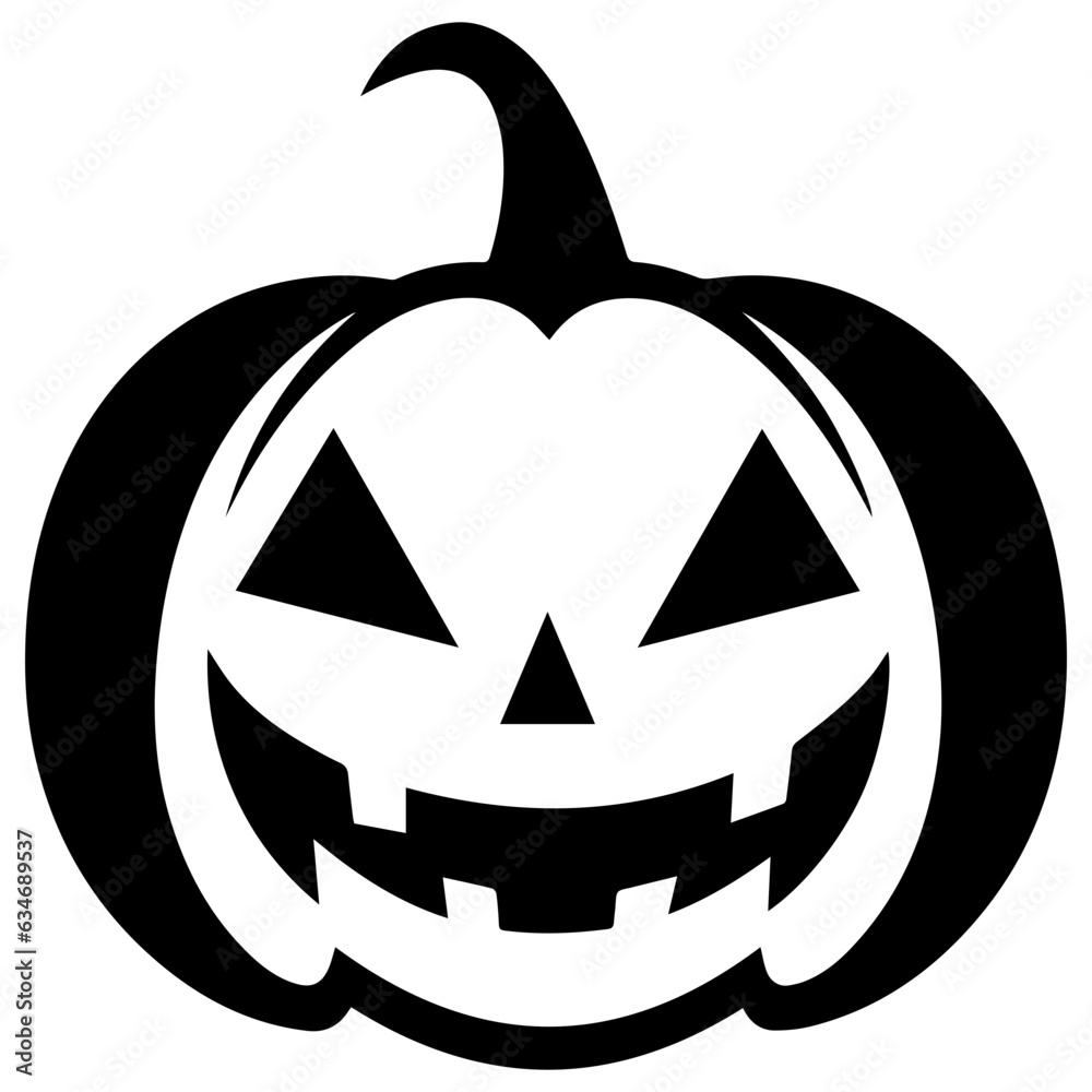 Pumpkin silhouette icon on a white background Pumpkin silhouette icon on a white background