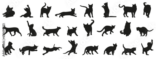 Leinwand Poster Cat silhouette collection