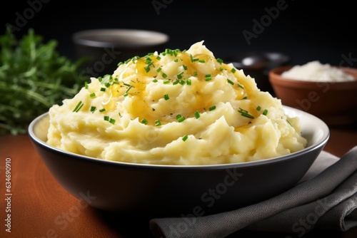 Fotótapéta Homemade mashed potatoes for Thanksgiving holiday dinner, closeup