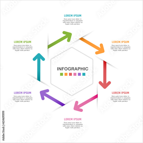 Infographic business  6 processes for success. Business presentation. Vector illustration.