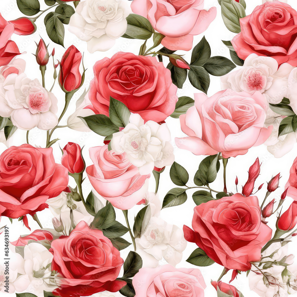 Pattern of roses, generative AI