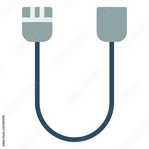 usb cable icon flat style vector