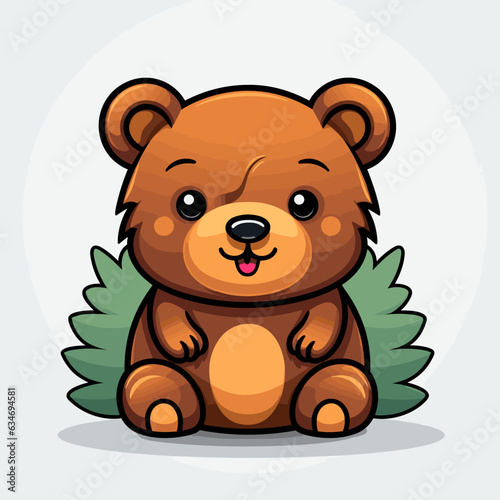 Bear. Bear hand-drawn comic illustration. Cute vector doodle style cartoon illustration.