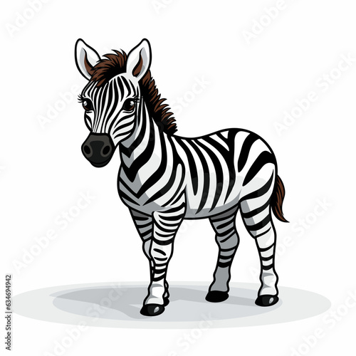 Fototapeta Naklejka Na Ścianę i Meble -  Zebra. Zebra hand-drawn comic illustration. Cute vector doodle style cartoon illustration.