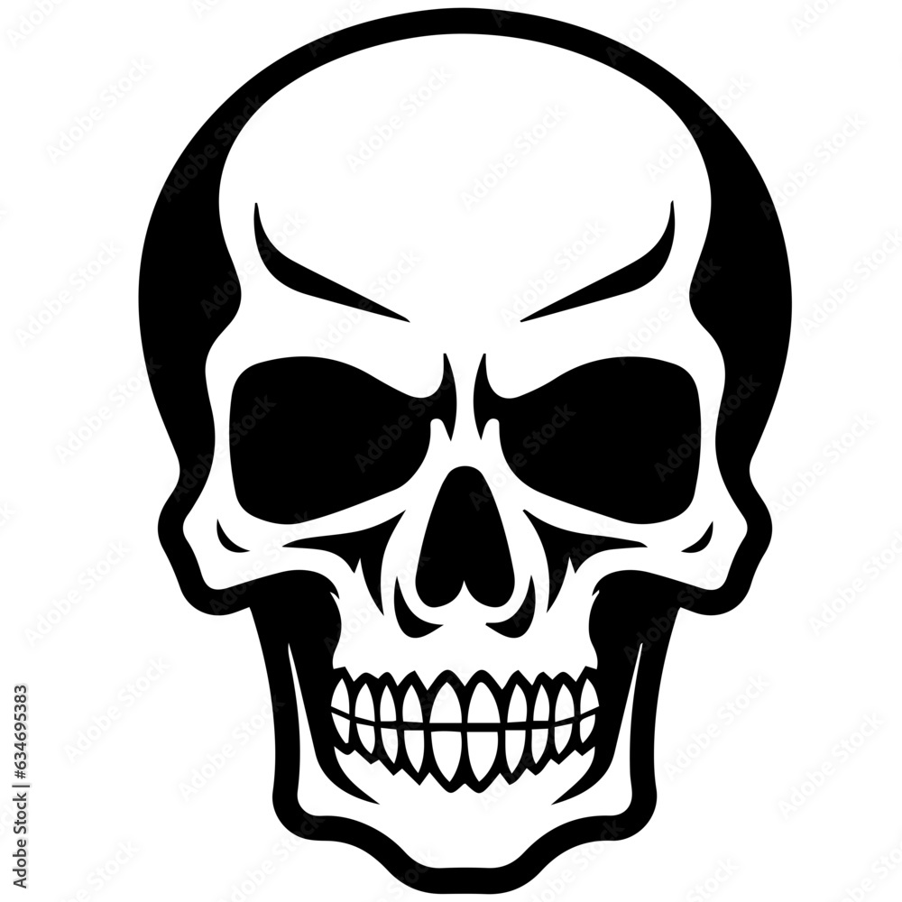 outline vector skull in black outline vector skull in black