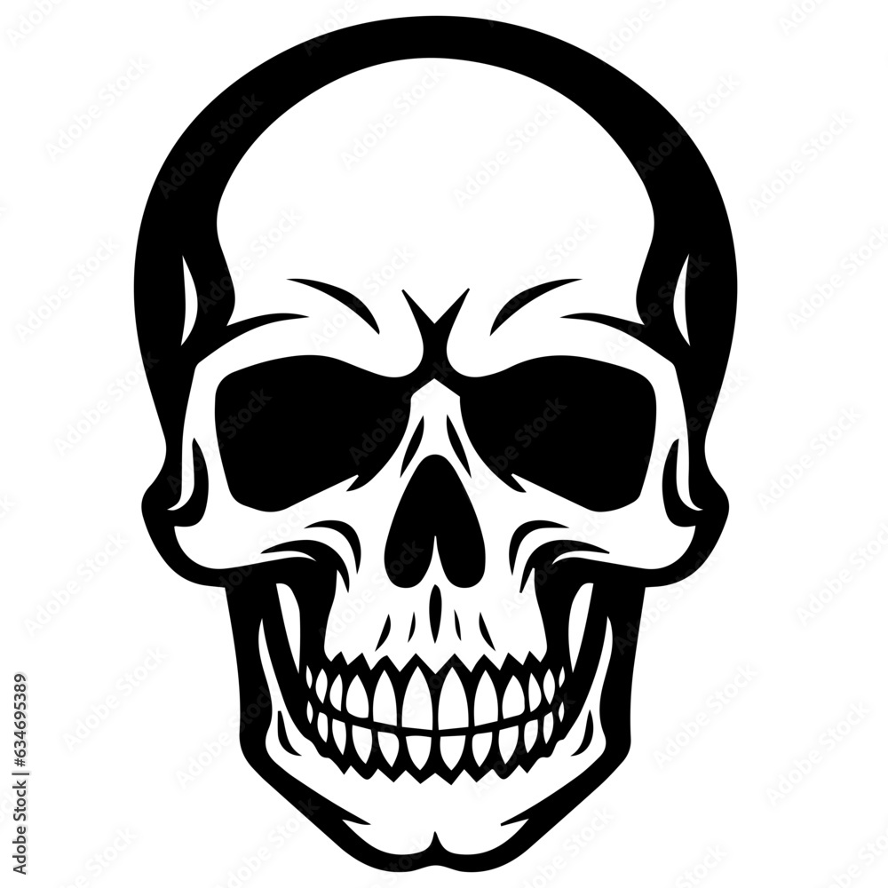 outline vector skull in black outline vector skull in black