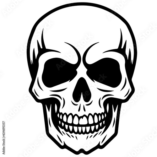 outline vector skull in black