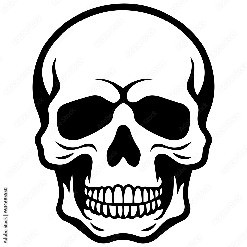 outline vector skull in black outline vector skull in black