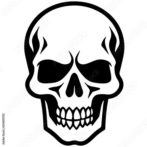outline vector skull in black