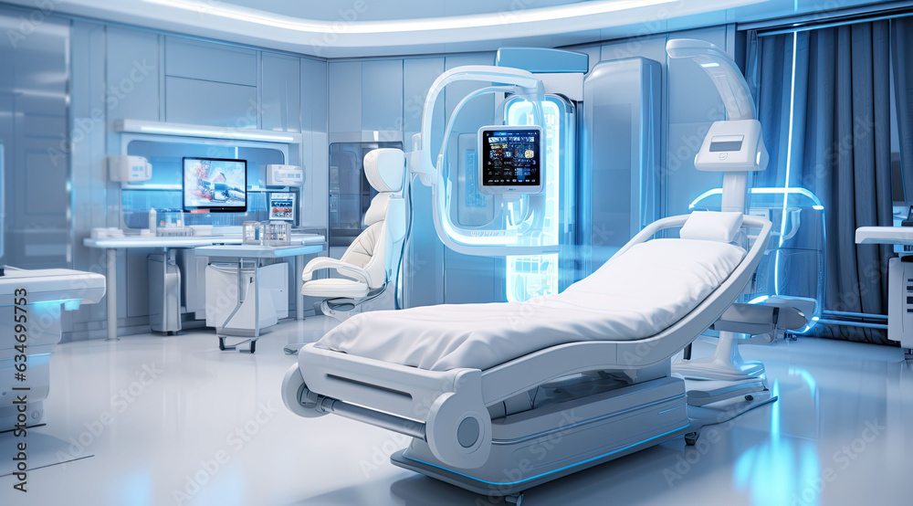 Future medical room is shown with different medical appliances