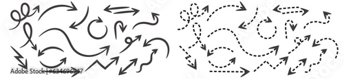 doodle sketch arrow line dotted direction