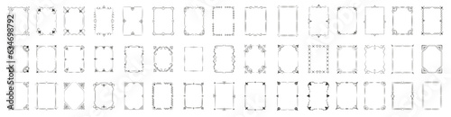 Ornamental label frames. decorative vintage frame and retro badge