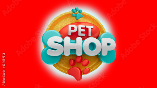 selo 3d ''pet shop''