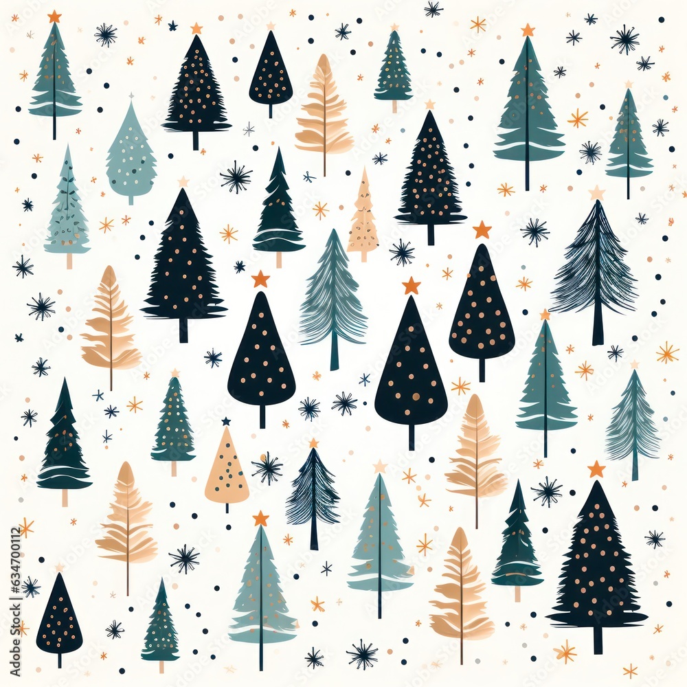 Simple Christmas background with Christmas trees