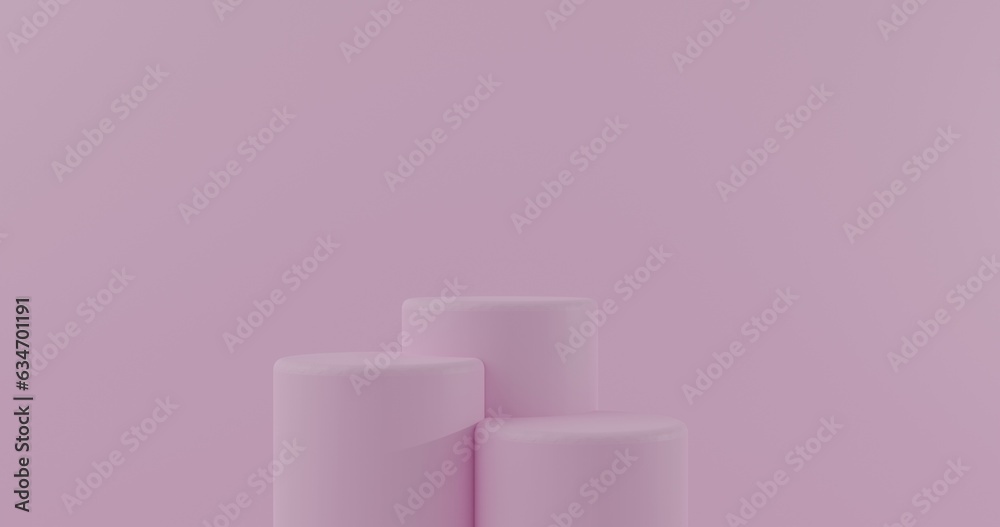 pink podiums 3d rendered in front of pink background pink podiums 3d rendered in front of pink background