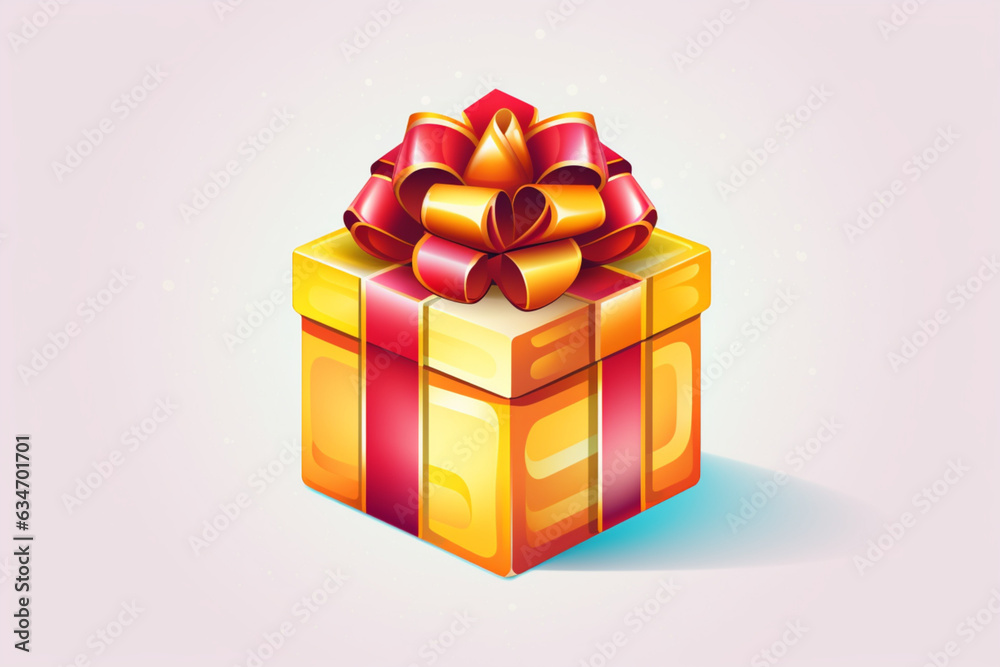 Obraz premium gift box with ribbon illustration generated AI