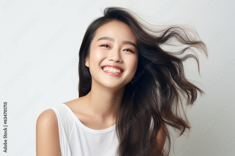 A close-up shot of a radiant young Asian woman, smiling with impeccable teeth. Designed for a dental promotion. With a white background. Crafted following the rule of thirds.
Generative AI. A close-up shot of a radiant young Asian woman, smiling with impeccable teeth. Designed for a dental promotion. With a white background. Crafted following the rule of thirds.
Generative AI.