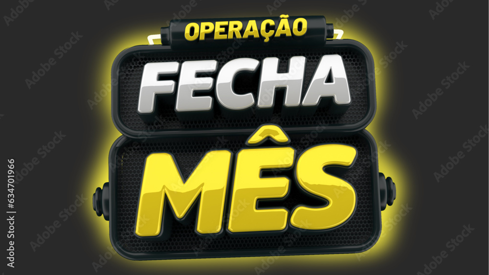 selo 3d ''operação fecha mês''