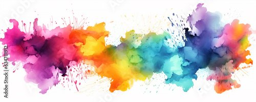 abstract concept theme wallpaper with rainbow explosion watercolor texture, banner use