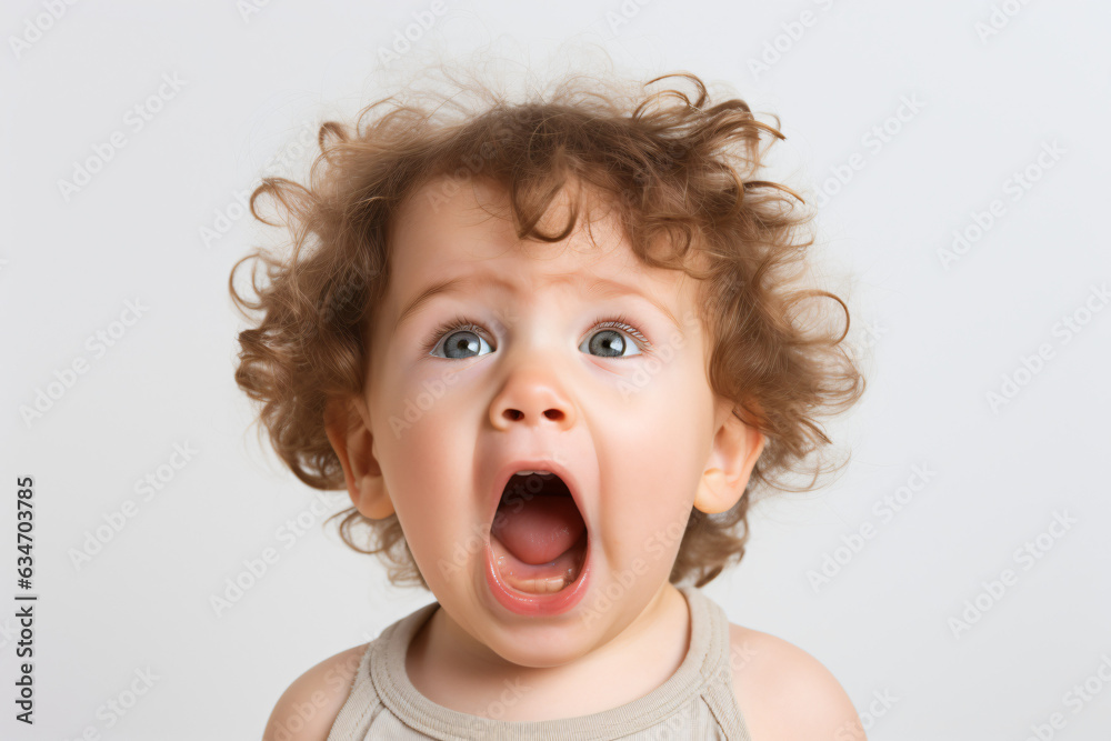 A close-up shot of an adorable baby boy, crying and shouting, isolated on a white background.
Generative AI.
A close-up shot of an adorable baby boy, crying and shouting, isolated on a white background.
Generative AI.