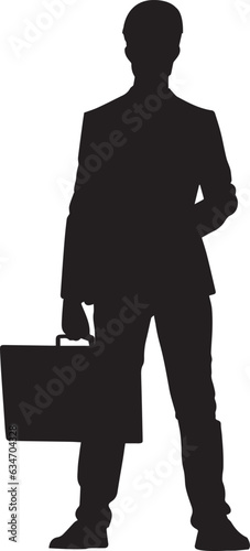 A business man stand with laptop vector art silhouette, man stand with laptop, promotional business man
