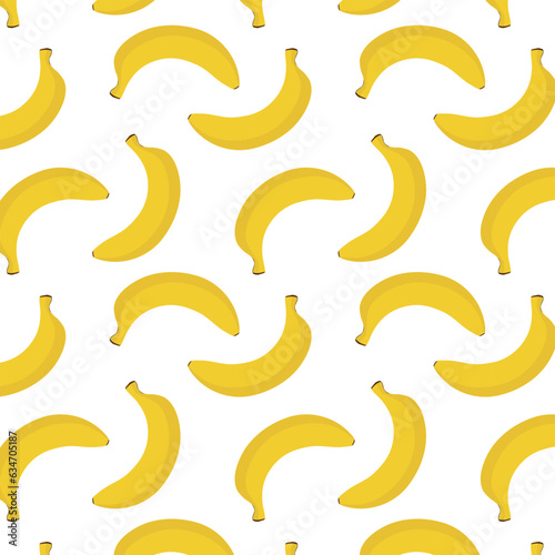 Seamless pattern with yellow bananas, vector illustration.